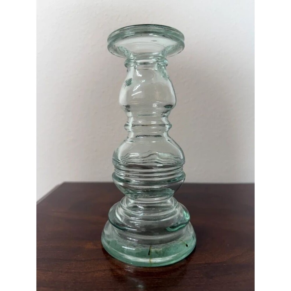 Pottery Barn Made in Spain Recycled Glass Candlestick Candle Holder